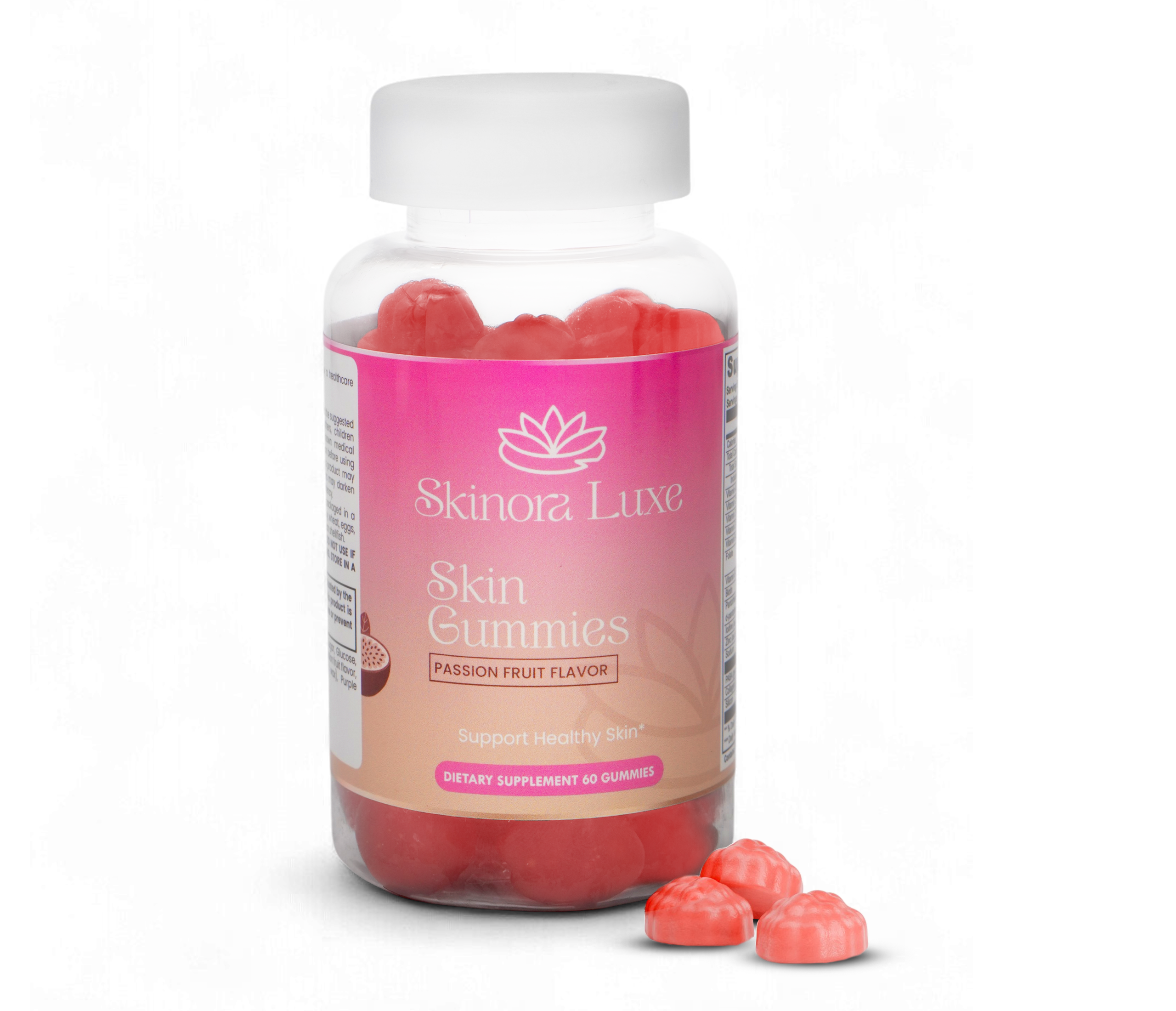 SKINORA LUXE Hair Skin and Nails Gummies – Biotin for Hair Growth Women, Hair Vitamins Gummies, Hair Growth Supplements with Collagen & Zinc – Passion Fruit Flavor – 60 Gummies