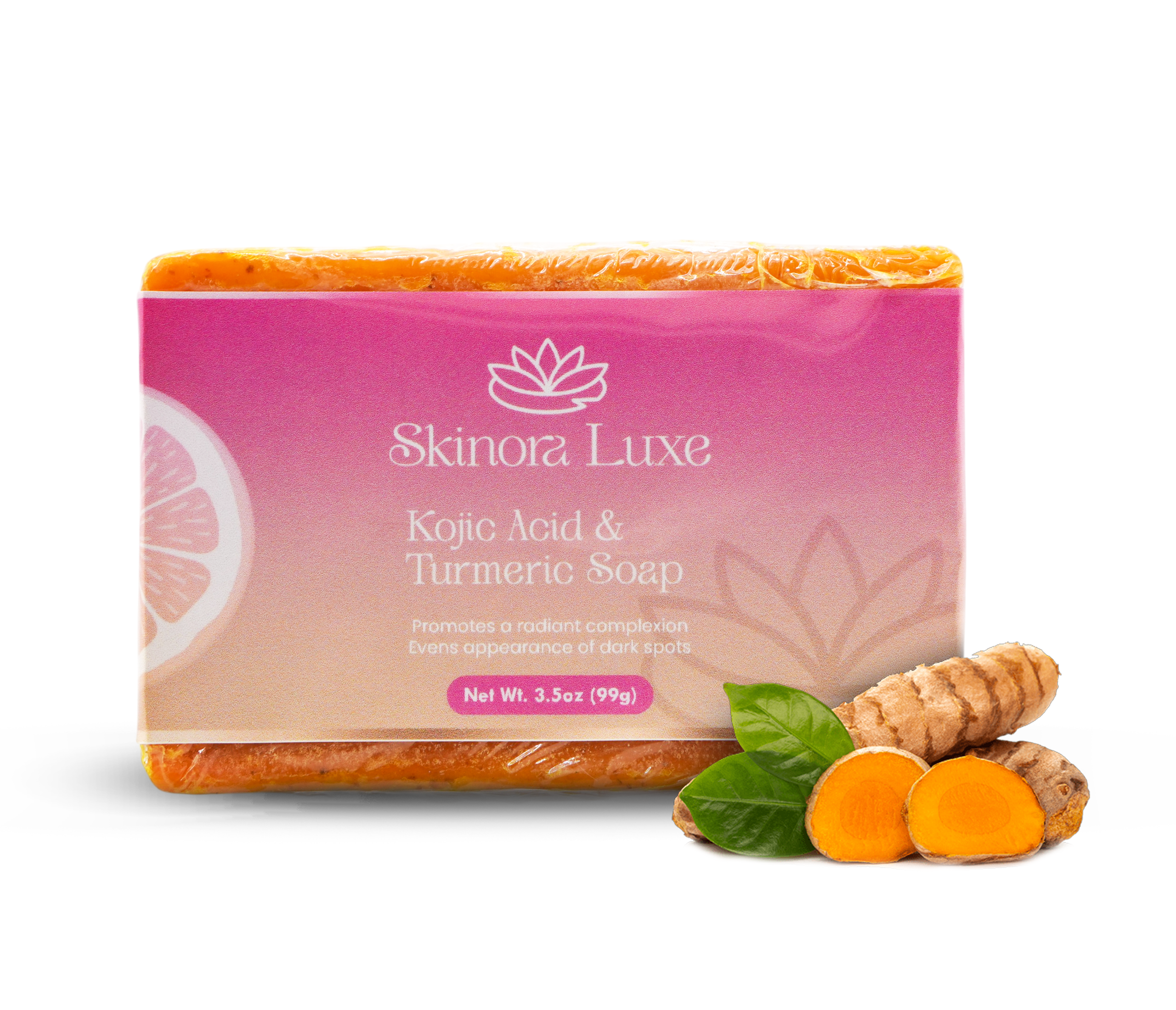 SKINORA LUXE Kojic Acid & Turmeric Bar Soap – Brightening Soap Bar for Face & Body – Hydrating Body Soap Bars with Shea Butter & Coconut Oil – Gentle Bath Soap for Men & Women