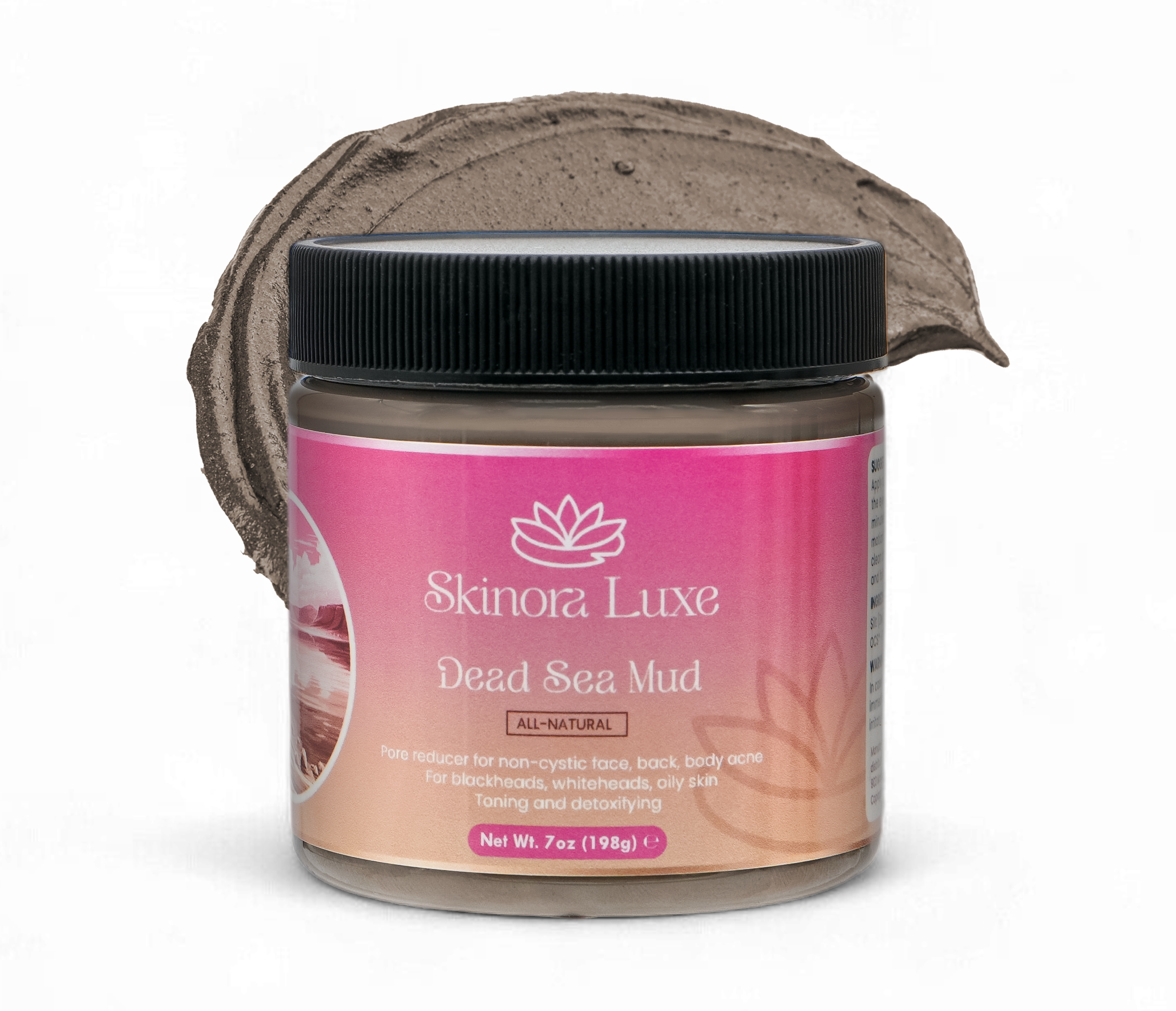 SKINORA LUXE Dead Sea Mud Mask – Facial Mask for Pores and Blackheads – Mud Mask for Face and Body – Blackhead Remover Mask and Pore Reducer – 7 oz Detox Mineral Clay