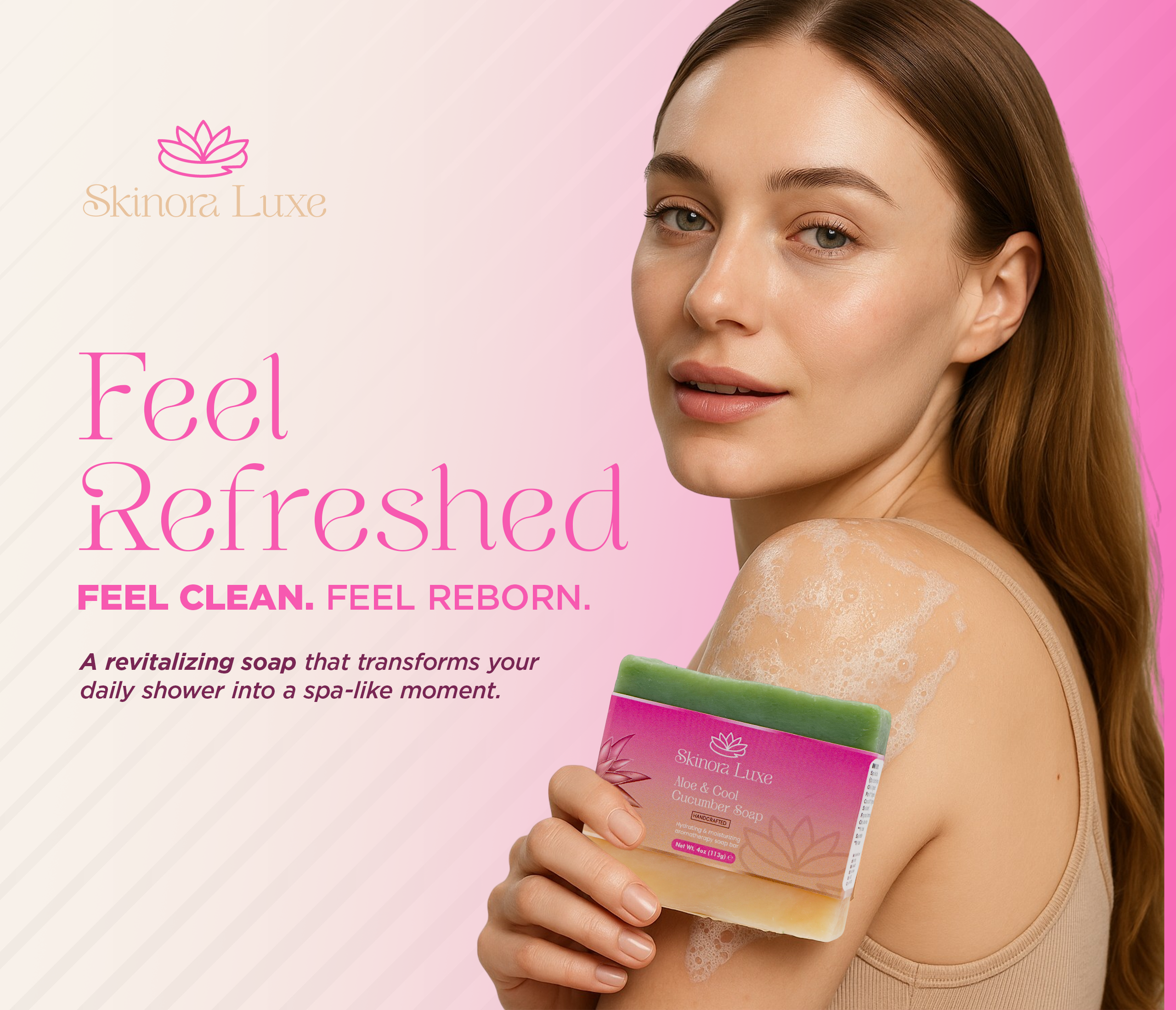 SKINORA LUXE Aloe & Cucumber Bar Soap for Men and Women – Refreshing Soap Bar for Daily Bath, Hydrating Body Soap Bars with Aloe Vera & Natural Oils – Vegan Bath Soap Bars for Skin Care