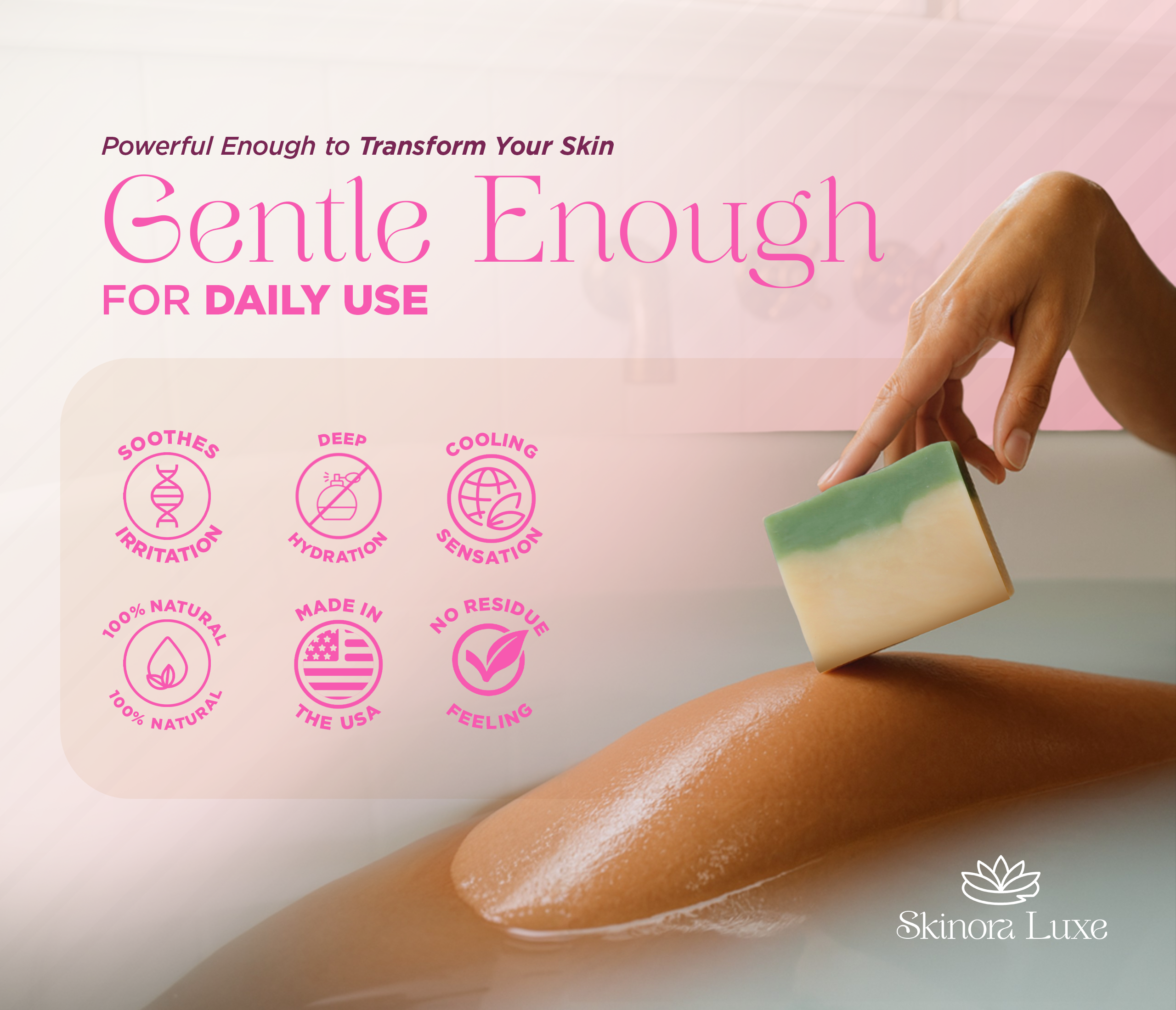 SKINORA LUXE Aloe & Cucumber Bar Soap for Men and Women – Refreshing Soap Bar for Daily Bath, Hydrating Body Soap Bars with Aloe Vera & Natural Oils – Vegan Bath Soap Bars for Skin Care