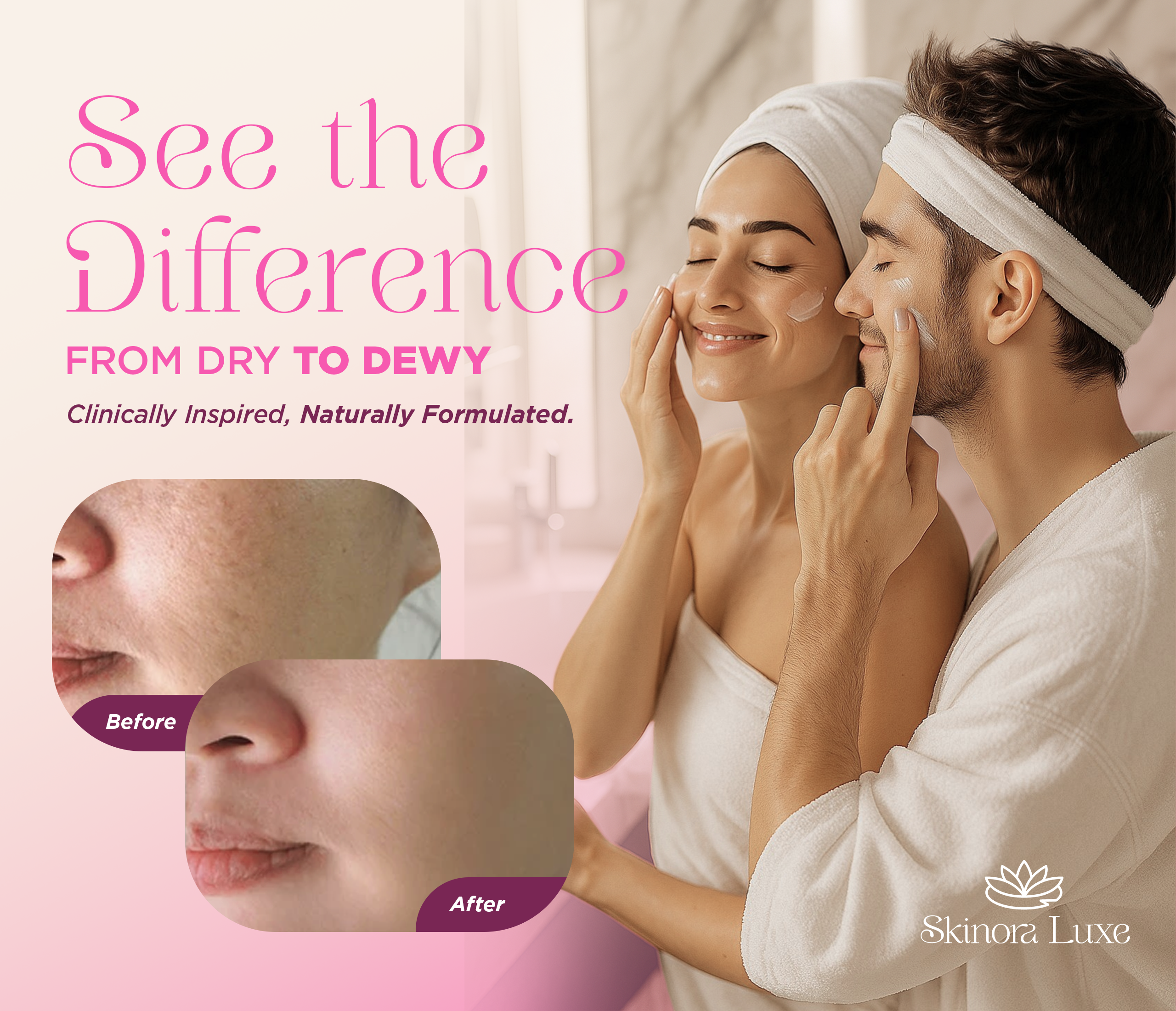 SKINORA LUXE Hyaluronic Acid Face Moisturizer – Lightweight Daily Cream for Dry & Mature Skin – Deep Hydration and Softness Enhancer – 2 oz Jar