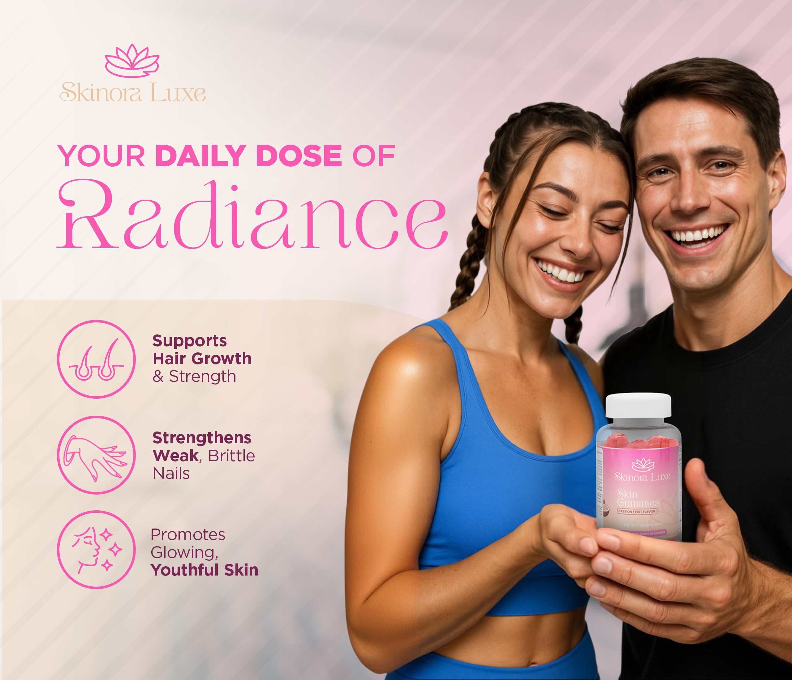 SKINORA LUXE Complete Glow & Care Collection — Brightening Face & Body Set with kojic acid soap, turmeric soap bar, facial moisturizer, dark spot serum, Hair Skin & Nails Gummies, and Dead Sea Mud Mask