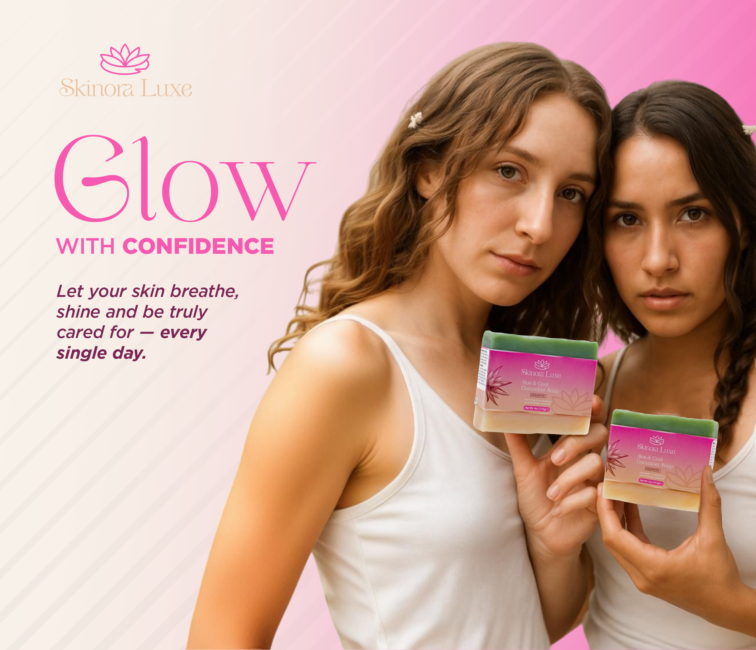 SKINORA LUXE Aloe & Cucumber Bar Soap for Men and Women – Refreshing Soap Bar for Daily Bath, Hydrating Body Soap Bars with Aloe Vera & Natural Oils – Vegan Bath Soap Bars for Skin Care